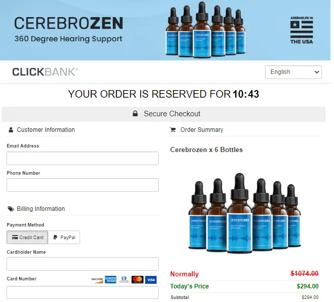 Cerebrozen order page